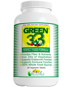 GREEN 33 by 4 Organics - Daily Greens Supplement (Count: 90 Count)