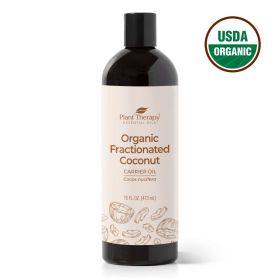Organic Fractionated Coconut Carrier Oil (Size: 16 oz)