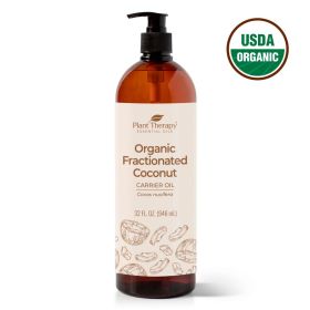 Organic Fractionated Coconut Carrier Oil (Size: 32 oz)