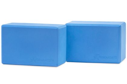 Set of 2 Foam Yoga Blocks (Colors: Blue)