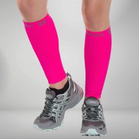 Zensah Compression Leg Sleeves - Neon Pink (Size: Small/Medium)