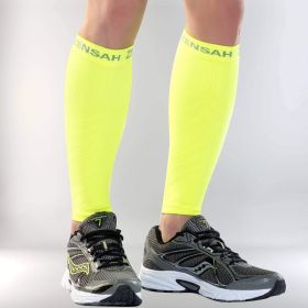 Zensah Compression Leg Sleeves - Neon Yellow (Size: XSmall/Small)