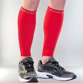 Zensah Compression Leg Sleeves - Red (Size: Large/XLarge)